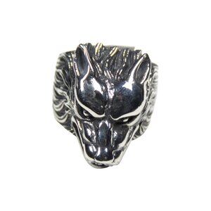 Inox Men's Stainless Steel Wolf Ring
